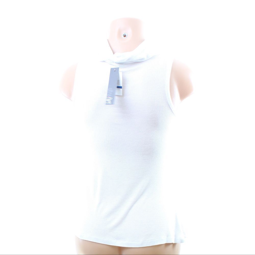 Ultra Flirt White Ribbed Sleeveless Cowl Neck Top Juniors Size XL - Picture 4 of 6